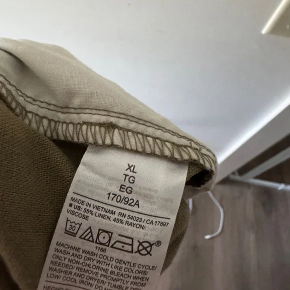 NEW!! Old Navy Linen Blend Pull On Shorts Comfort Elastic Waistband Army Green - Picture 7 of 7